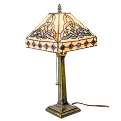 Tiffany Style Stained Glass Lamp with Trinity Knots